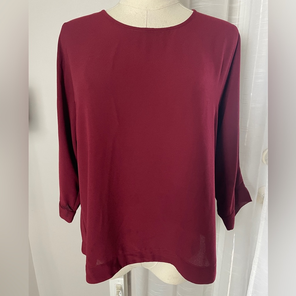 LOVERS + FRIENDS INTUITION BLOUSE Maroon Red Size Small